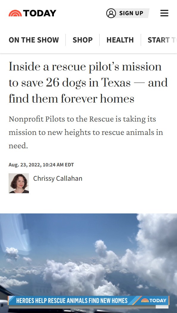 Pilots to the Rescue featured in Today