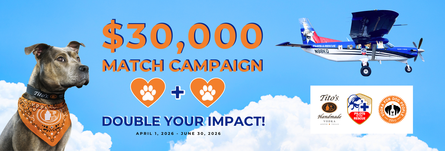 Pilots to the Rescue and Tito's Vodka logos