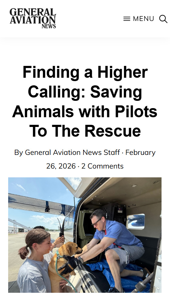 Pilots to the Rescue featured in General Aviation News